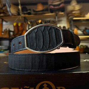 Men’s Black Python Snake Skin Belt. Black Leather Cowboy Belt. Mexican Belt For Men. Round Buckle Rodeo Belt. Cinto Piteado. Cinto Negro