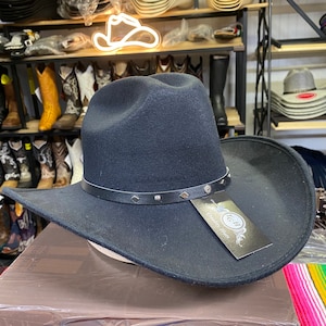 Black Felt Cowboy Hat. Men’s Western Rodeo Hat. Wide Brim Cowboy Hat Black. Vintage Western Hat. Sombrero Vaquero Negro. Sombrero Caballero.