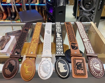 Men’s Western Cowboy Belt. Men’s Embroidered Leather Cowboy Belts. Men’s Mexican Made Belt. Cinto Piteado Vaquero De Hombre. Cinto Vaquero.