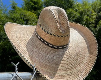 Extra Wide Maximum UV Protection Straw Sun Hat. Rustic Large Straw Hat. Sun Hat Jumbo Size. Sombrero De Palma. Sombrero De Palma Grande