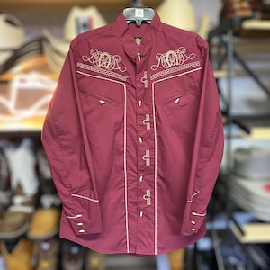 Men’s Mexican Embroidered Shirt. Cowboy Western Shirt for Men. Camisa Charra Para Hombre. Camisa Bordado De Vaquero.