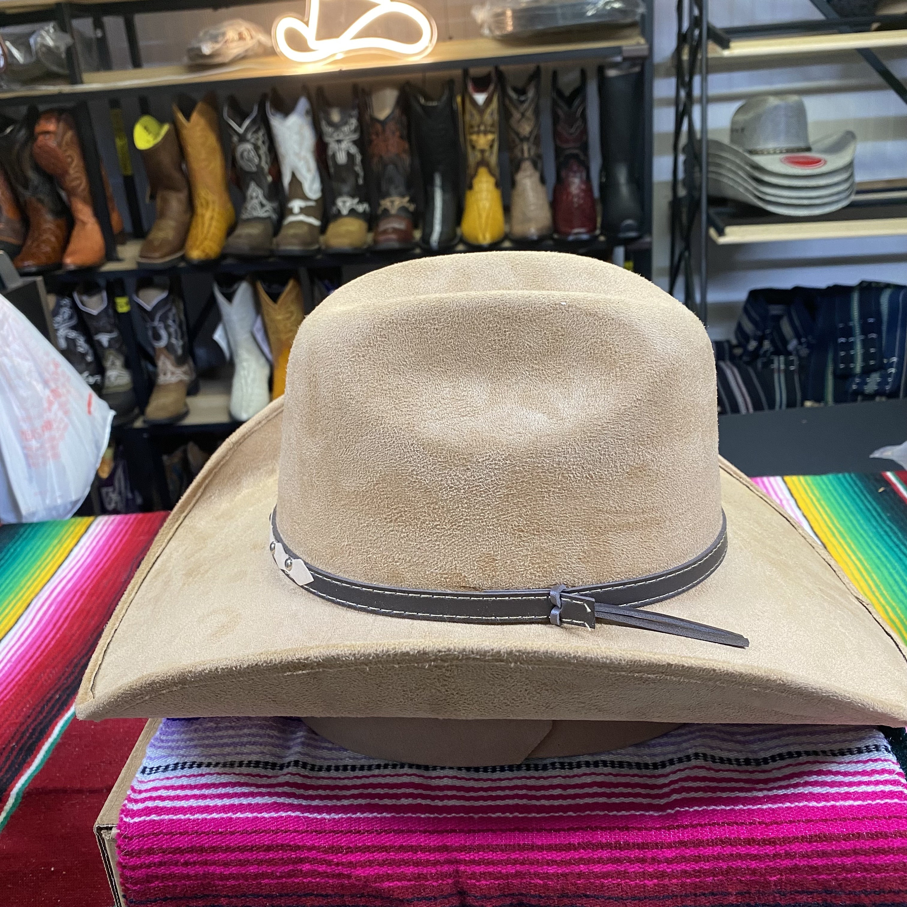 Brown Suede Cowboy Hat. Wide Brim Western Hat. Rodeo Ranch 