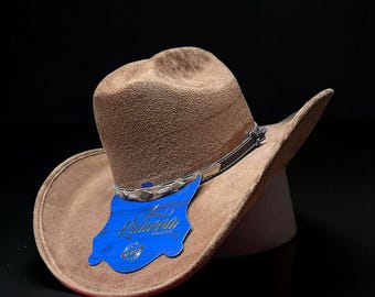 Vintage Leather Suede Brim Western Feather Hat - Winfield 