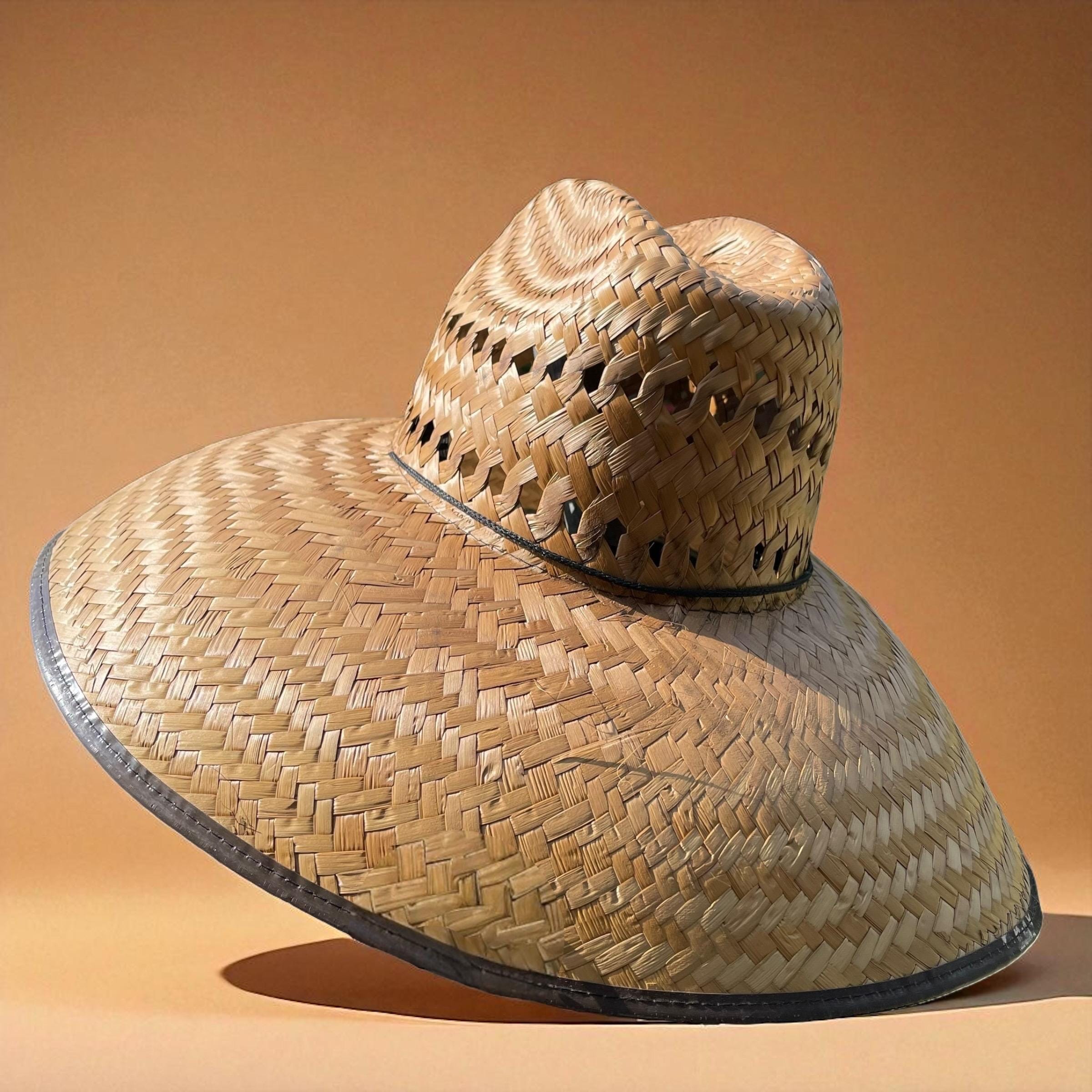 NWT Elegant Wide Brim Straw Sun Hat with Multi Design Band Ghanaian Straw Hats With Wide Brim Colorful Band & Leather  main image 4