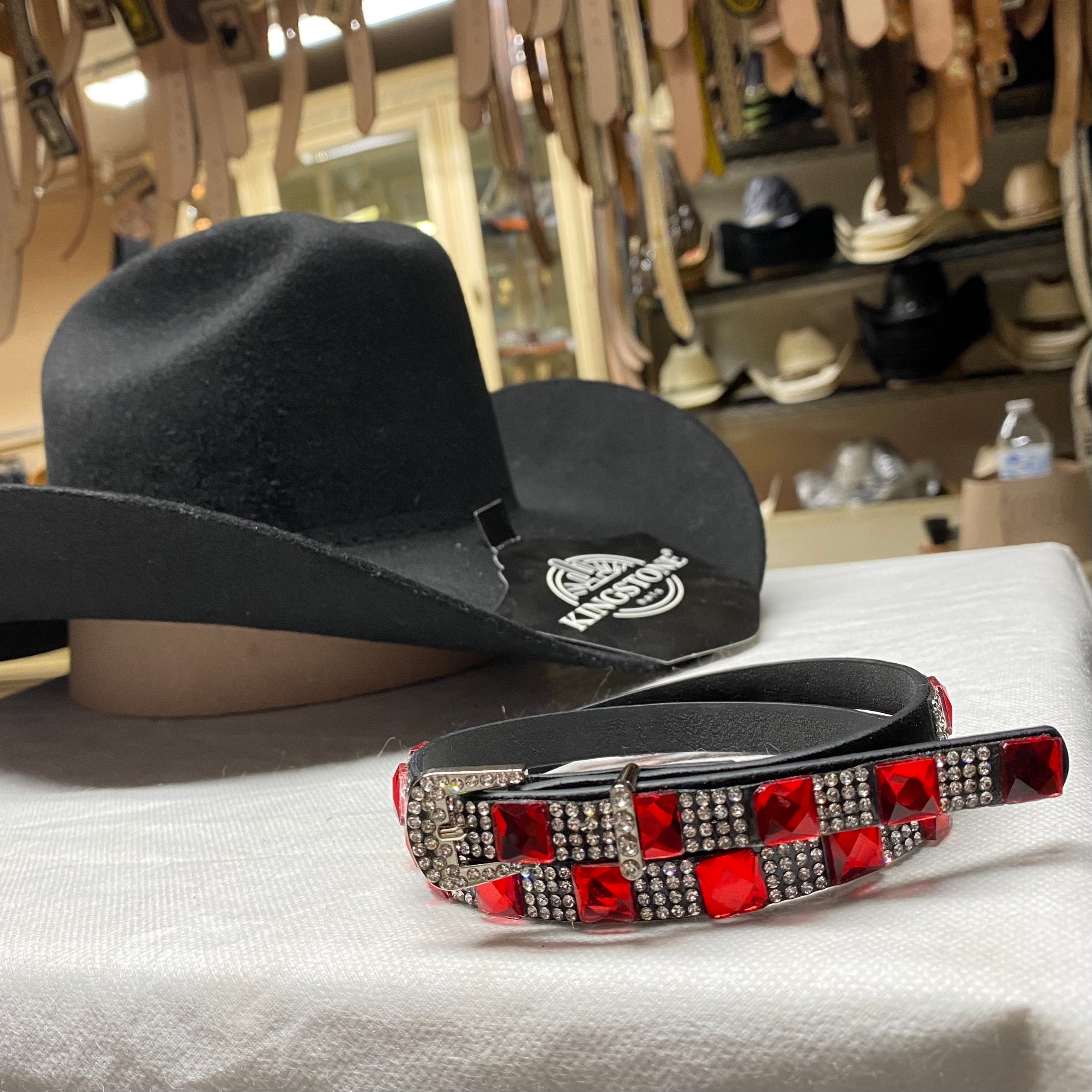 Western Leather Hat Band With Silver Conchos - Black/Brown Cowboy Hat Accessory