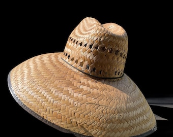 Extra Wide Brim Straw Hat. Outdoor Sun Hat. Summer Hat with Adjustable Strap. 5” inch Wide Brim Hat. Sombrero De Palma Para Sol.