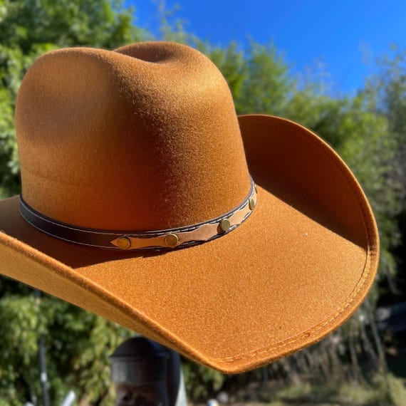 Brown Felt Cowboy Hat. Men display picture 1