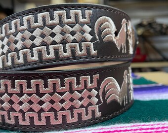 Mexican Embroidered Western Belt for Cowboy Belt for