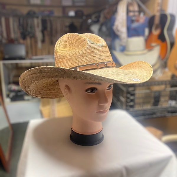 Men’s Straw Wide Brim Sun Hat. Men’s Wide Brim Straw Western Hat. Men’s Cowboy Hat. Sombrero Vaquero Para Hombre De Palma. Sombrero De Sol.