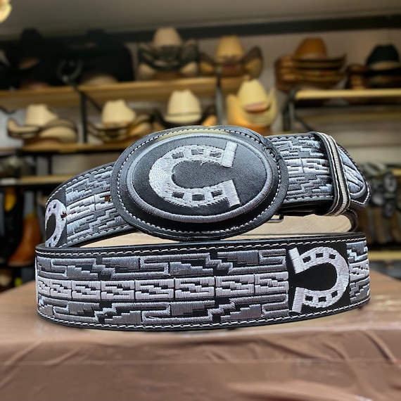 Horse Shoe Embroidery Belt. Men