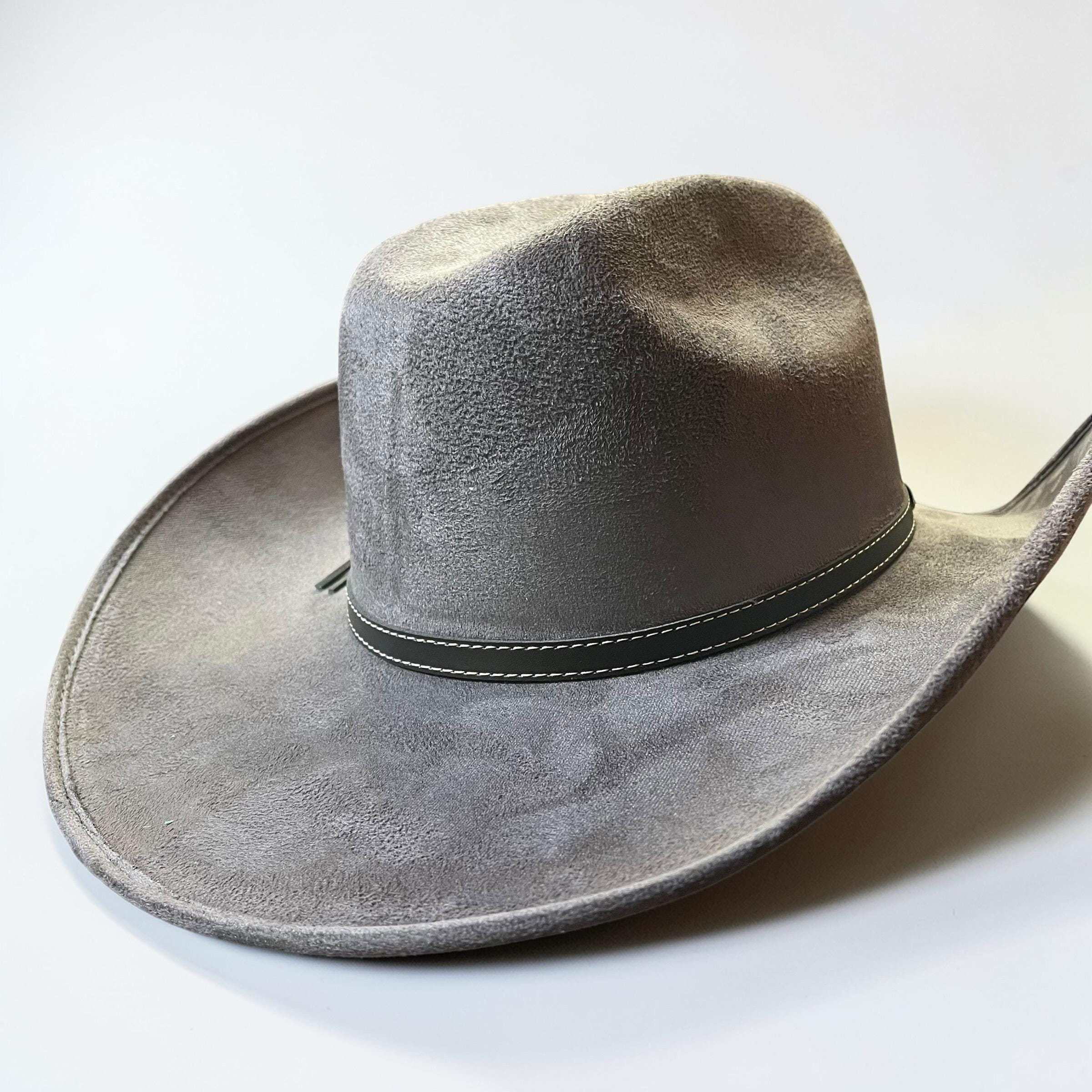 NWOT-Suede cowboy hat with silver detailing Patchland Suede Cowboy Hat – AccessorizmeeWholesale main image 2