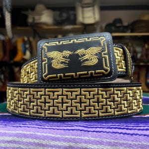 Men’s Embroidered Cowboy Leather Belt. Men’s Western Cowboy Belt. Mexican Leather Cowboy Belt. Cinto Vaquero De Hombre. Cinto Piteado