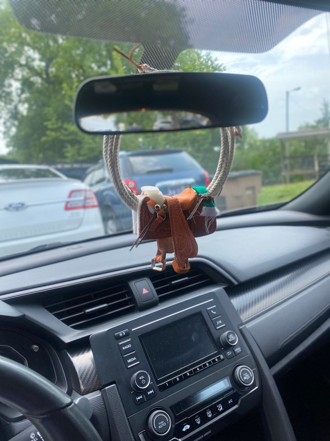 Rear View Mirror Decor. Rear Mirror Decoration. Western Style