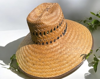 Szeroki rondo wentylowanego słomkowego kapelusza. Outdoorowy kapelusz roboczy. Słomkowy kapelusz z ochroną UV. Słomkowy kapelusz ogrodnika i rybaka. Sombrero De Palma.