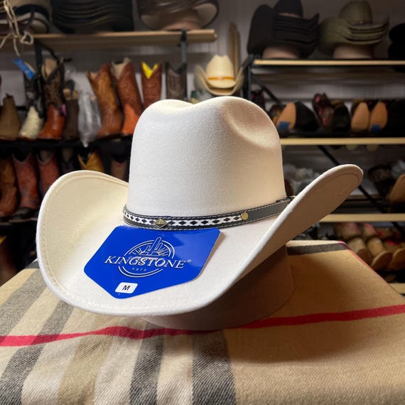 ICE WHITE FELT Cowboy Hat. Men display picture 3