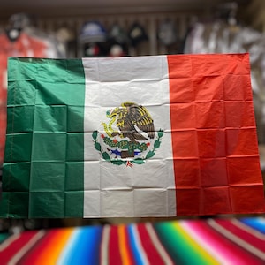 Large 55x36 Mexico Flag. Mexican Wall Decor. Regional Mexican Flag. Bandera Grande De Mexico.