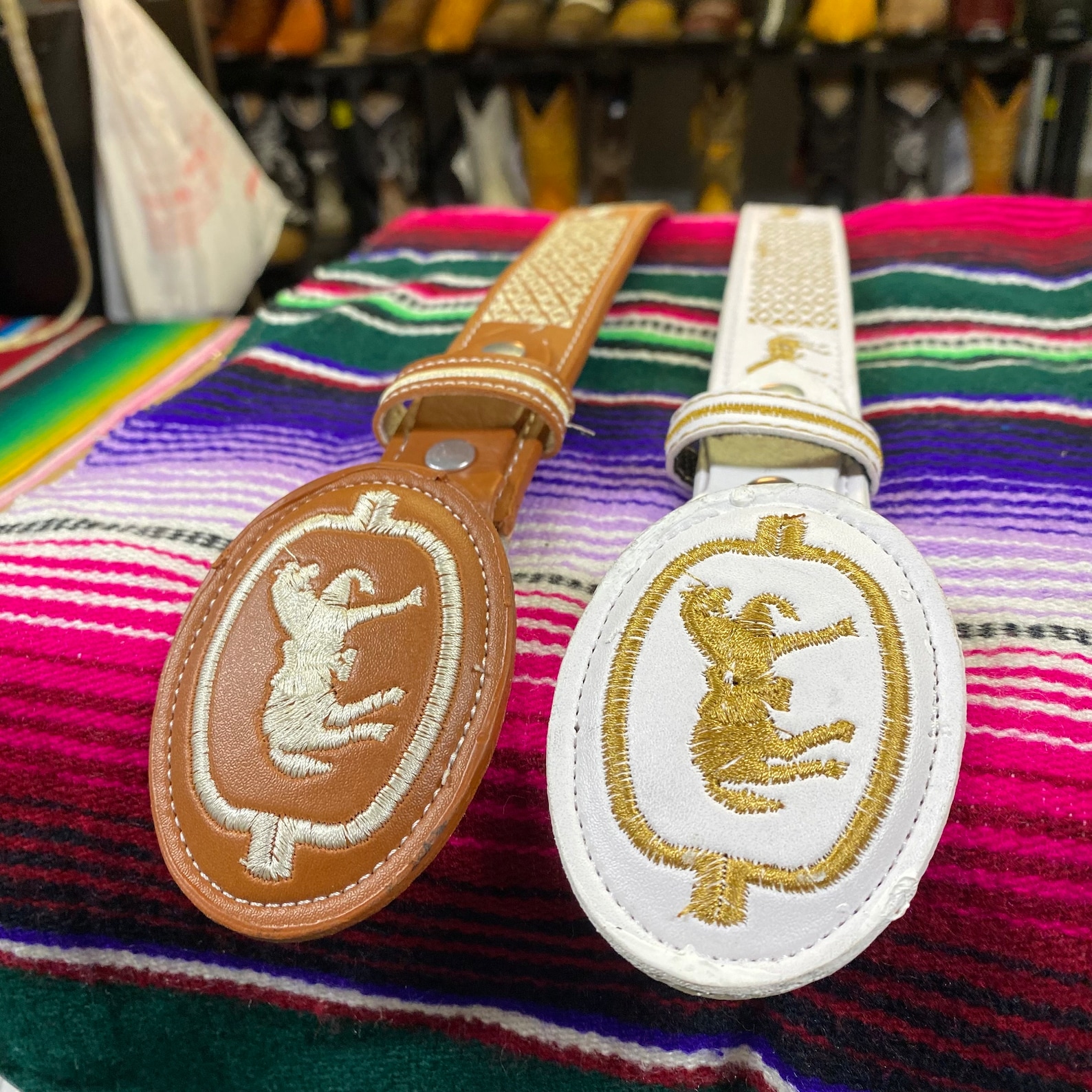 Kid's Embossed Western Leather Belt