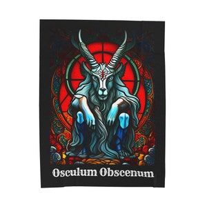 Baphomet / Osculum Obscenum Plush Blanket inspired by the band Ghost
