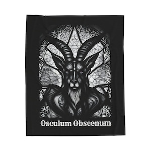 Baphomet / Osculum Obscenum Plush Blanket inspired by the band Ghost