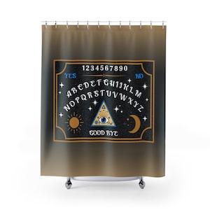 Halloween Shower Curtain, Ouija Board, Bathroom Decor