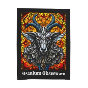 Baphomet / Osculum Obscenum Plush Blanket inspired by the band Ghost