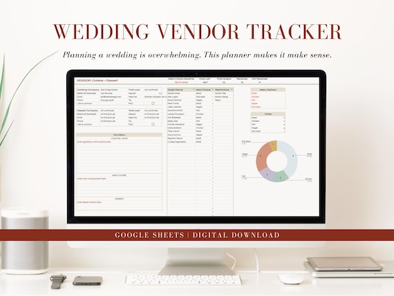 Wedding Vendor Tracker: Google Sheets Planner (Digital Download)