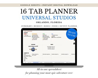 Universal Studios Trip Planner: Google Sheets Vacation Itinerary (Digital Download) • Family/Groups
