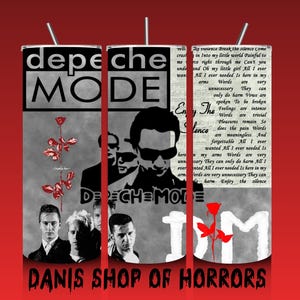 Vaso personalizado de 20 oz inspirado en música DM Depeche Mod