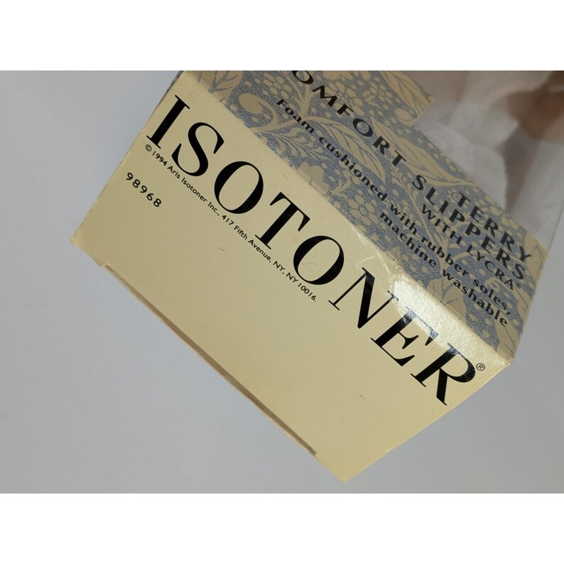 NIB 1994!Vintage Isotoner Classics White Terry Ballerina Slippers SM 5-6 Women zdjęcie 5