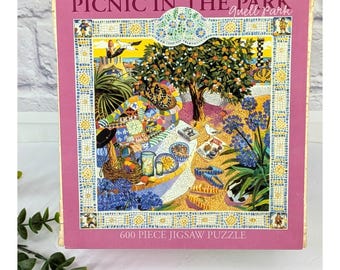 RAREVntg 2003 Picnic In the Park GUELL PARK Cynthia Fitting 600pc Ceaco Puzzle