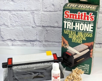 NIBSmith's Tri-Hone Vintage 3-Stone Sharpening System w/ Honing Oil 6" READ