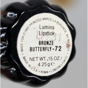 1993 RAREPrincess Marcella Borghese Lumina Radiant Lipstick Bronze Butterfly72 image 2