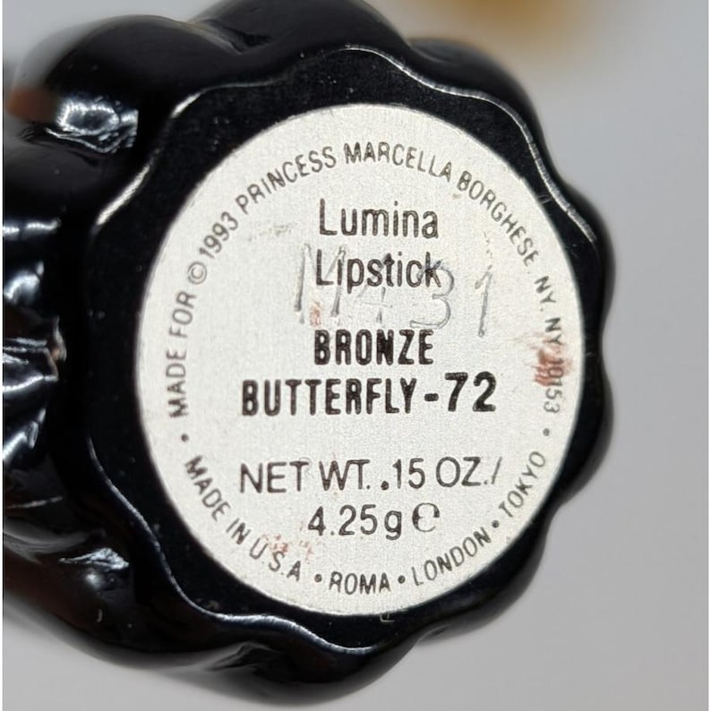 1993 RAREPrincess Marcella Borghese Lumina Radiant Lipstick Bronze Butterfly72 image 2