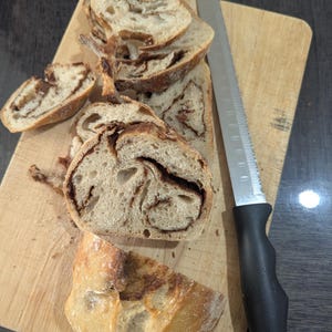 Cinnamon Swirl Sourdough Loaf, Handmade Organic Artisan Bread, Freshly Baked UK, Natural Fermented Sourdough for Toast and Breakfast
