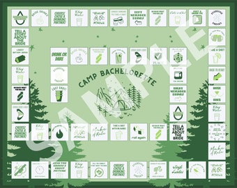 Camp Bachelorette Party Game | Printable Camping-Themed Bridal Shower Activity | Fun Bach Party Drinking Game | Digital Download | 16x20 PNG