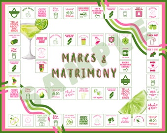 Margs & Matrimony Bachelorette Game | Printable Margaritaville-Themed Board Game | Bridal or Bach Party Drinking Game | Digital Download