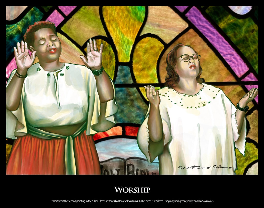 Black Church Art Print worship - Etsy
