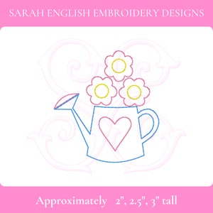 Watering Can Mini Bean Stitch Machine Embroidery Design - DIGITAL FILE -  Instant Download