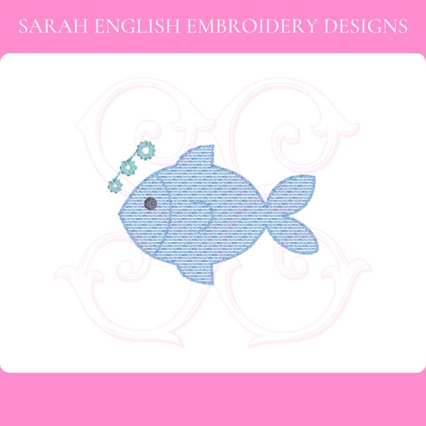 Fish Mini Sketch Machine Embroidery Design - DIGITAL FILE -  Instant Download