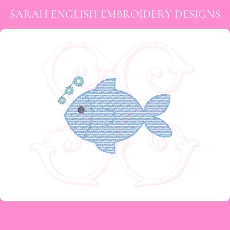 Fish Embroidered File Fish Embroidery - Etsy