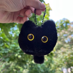 Super Cute and Soft Black Cat Bag Charm/Keychain (Handmade)