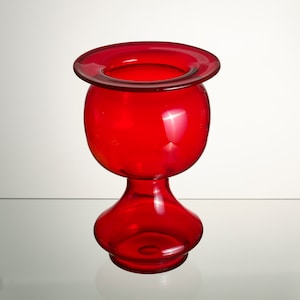 Polish design - WATRA vase, red vintage glass