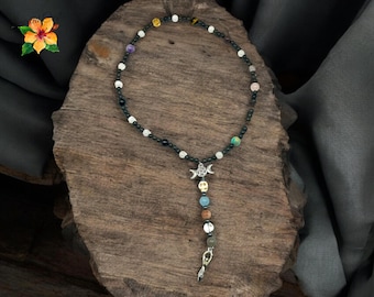 Crystal Witch Rosary: Moonstone & Labradorite Meditation Beads