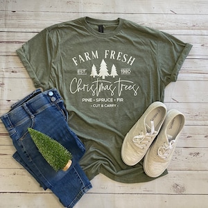 Chemise sapins de Noël frais de la ferme