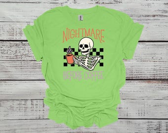 Alptraum vor Kaffee Halloween Kurzarm-Shirt