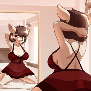 Jill Bedroom Mirror | Sexy Furry Milf Poster