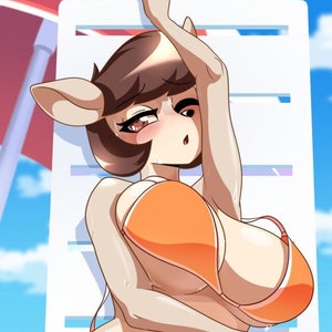 Bikini Jill at the Beach | Sexy Furry Milf Poster