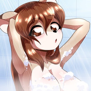 Doe Shower | Sexy Furry Deer Girl Poster