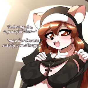 Doe Nun | Sexy Furry Deer Girl Poster