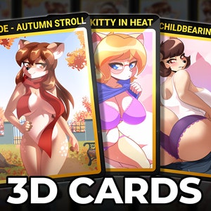 Dr. Doe and Friends - Cartes lenticulaires 3D | Art à fourrure sexy